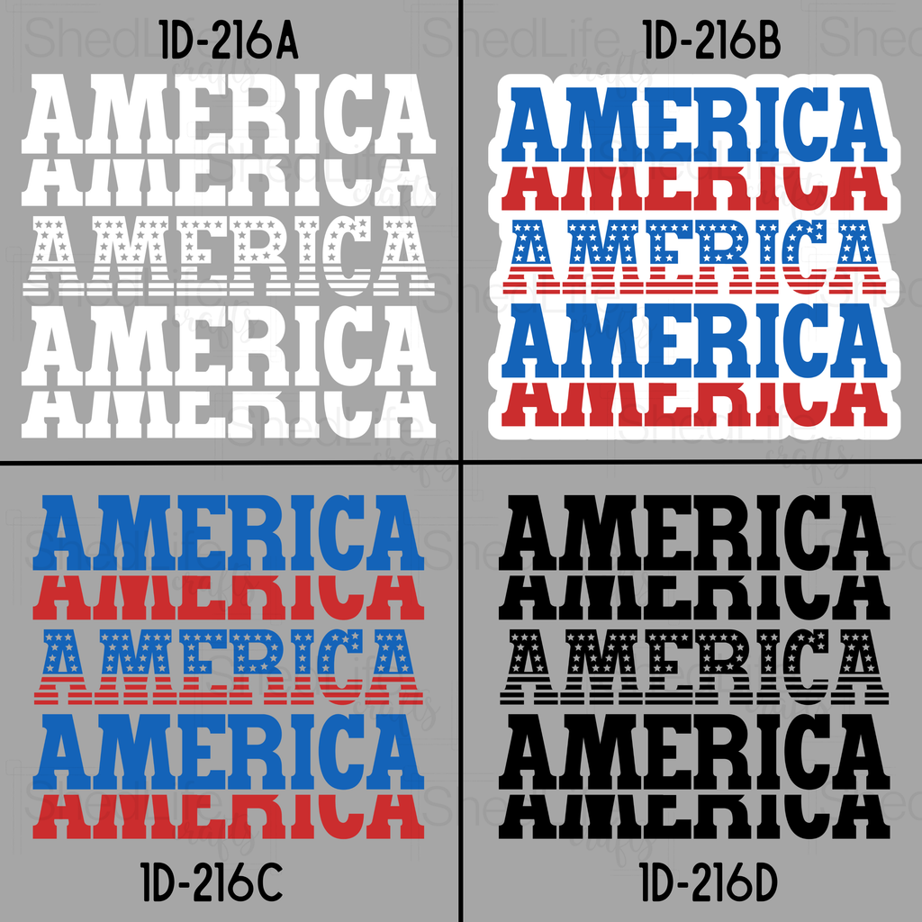 "Stacked America" Apparel (1D-216A-D)