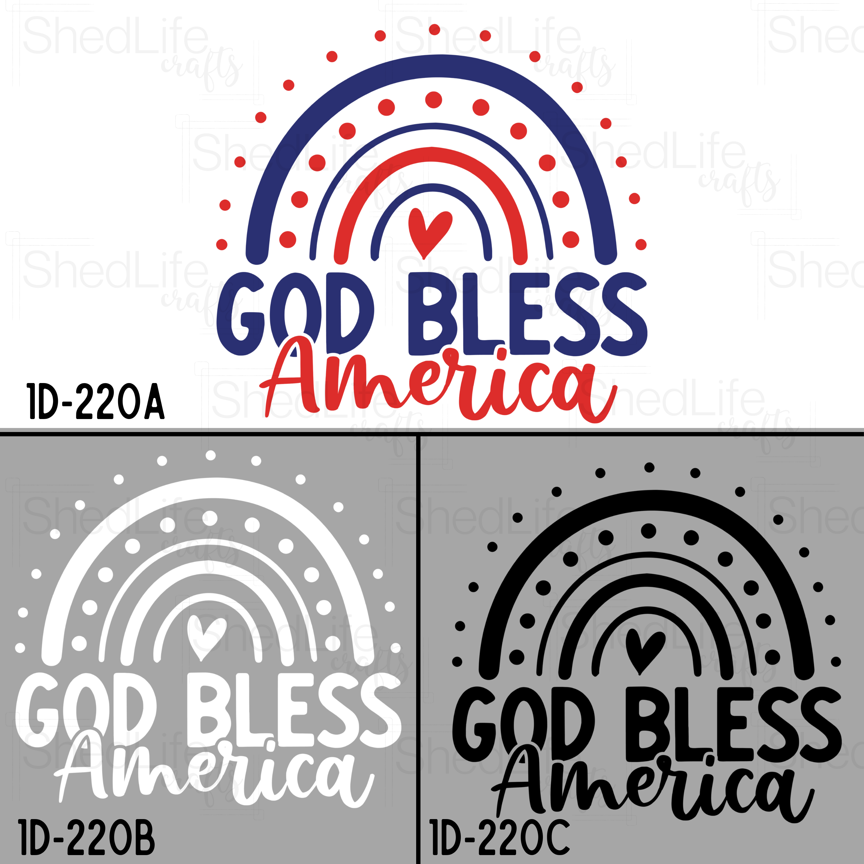 "God Bless America" Apparel (1D-220A-C)