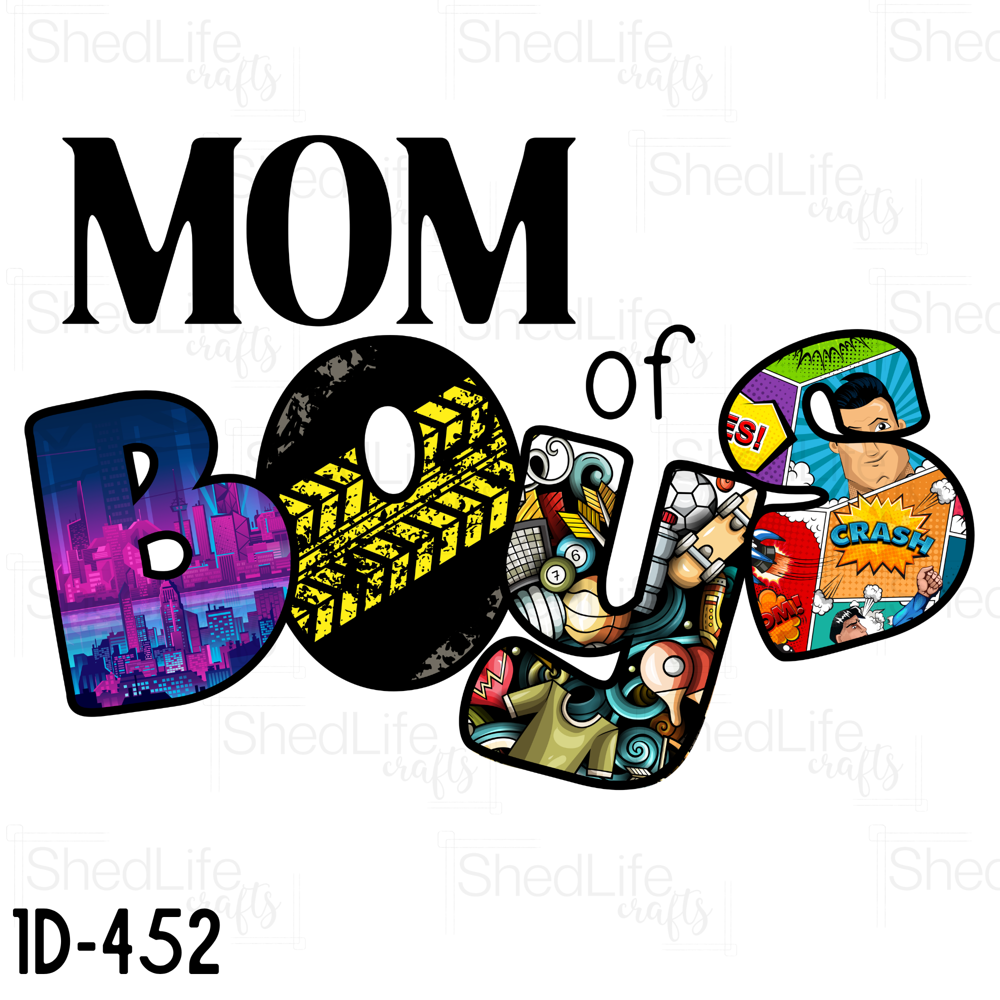 "Mom of Boys" Apparel (1D-452)