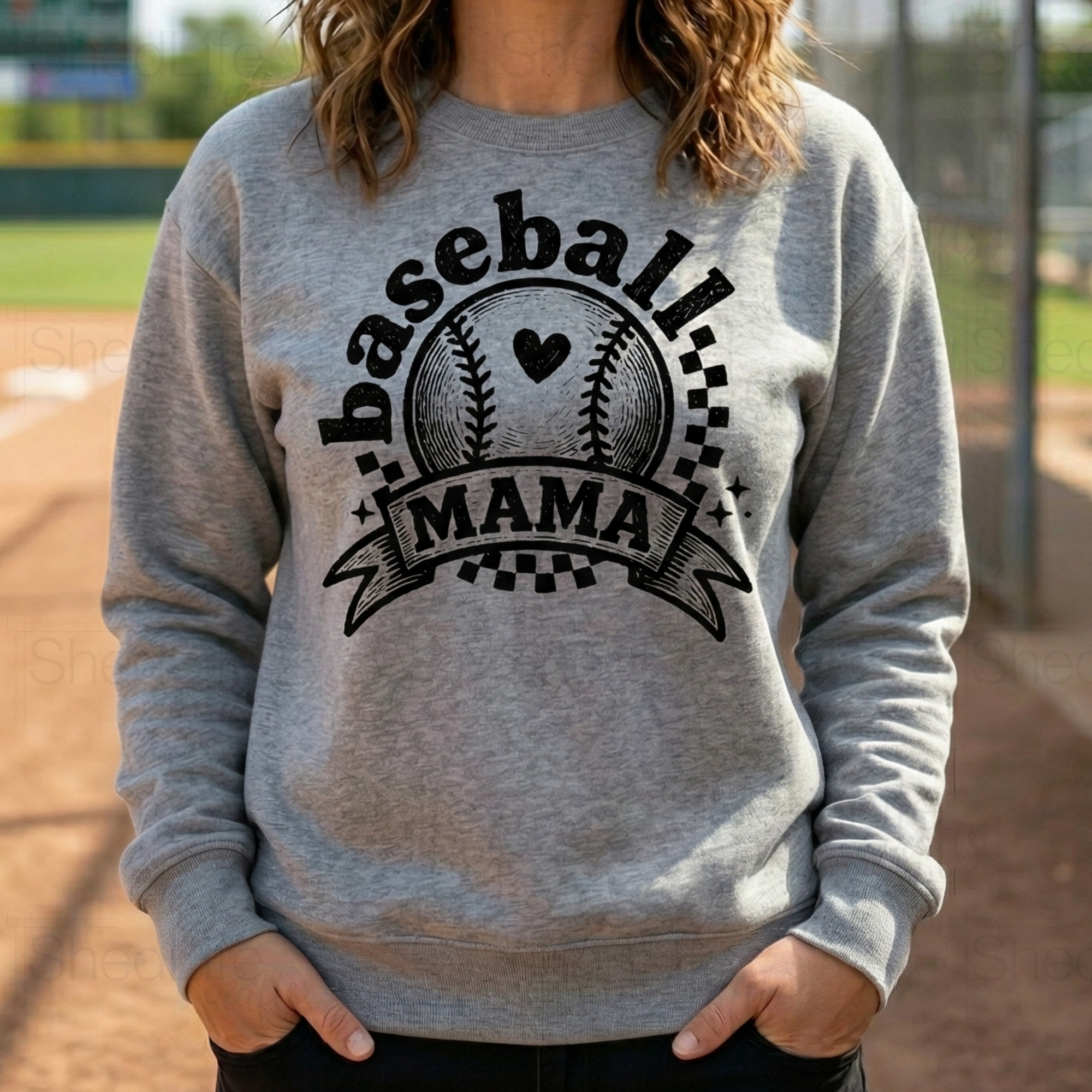 "Etched Baseball Mama" Apparel (1D-674)