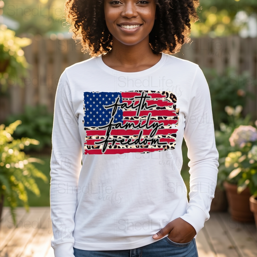 "Faith, Family, Freedom" Apparel (4D-97)