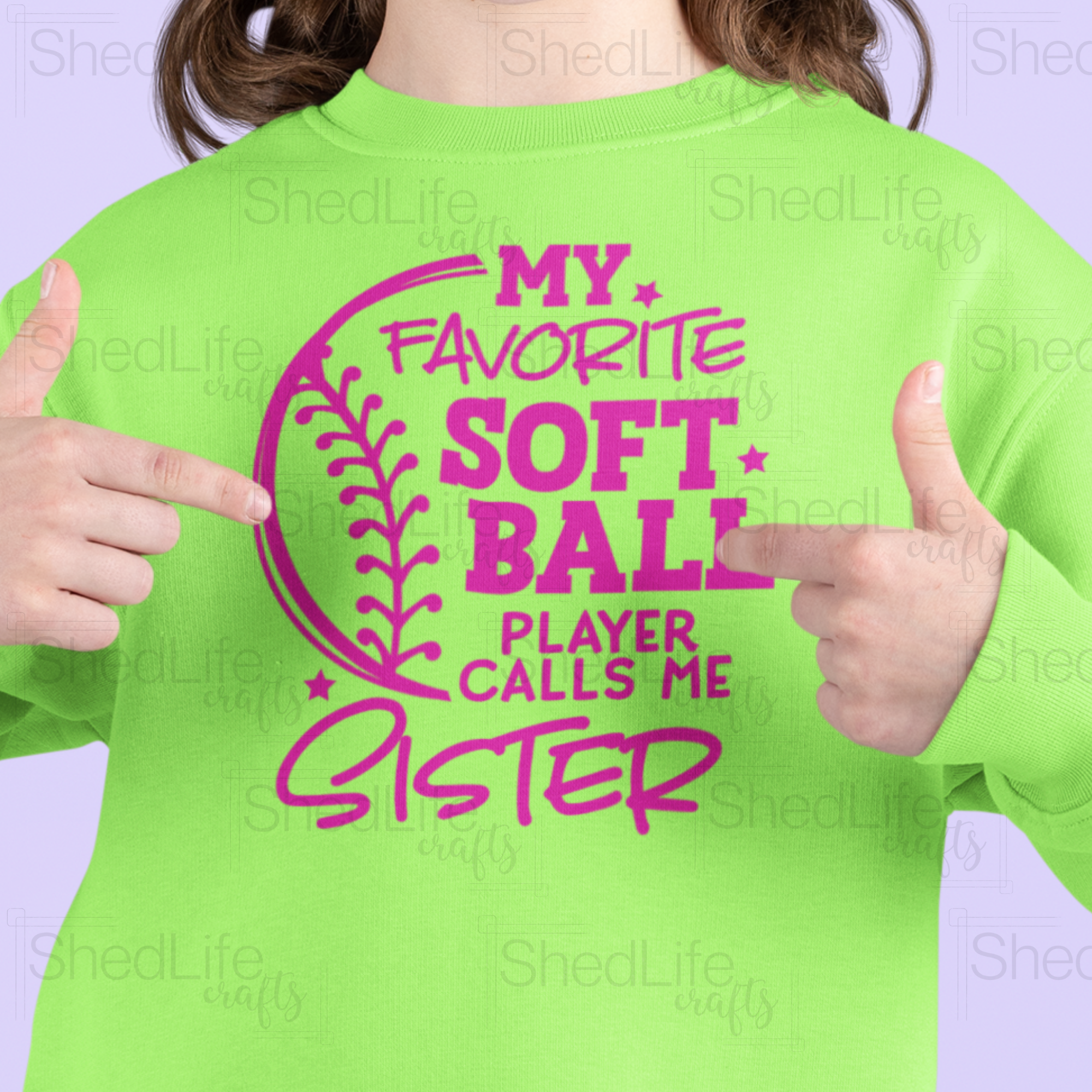 "Softball Sibling: Sister" Apparel (1D-431A)