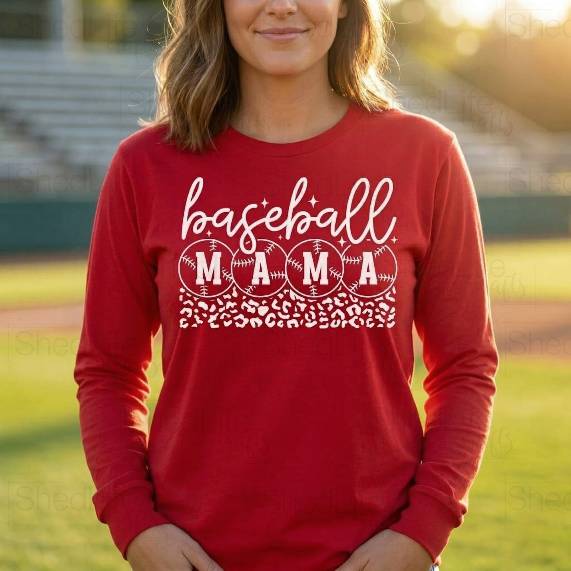 "Baseball Mom Cheetah" Apparel (1D-276)