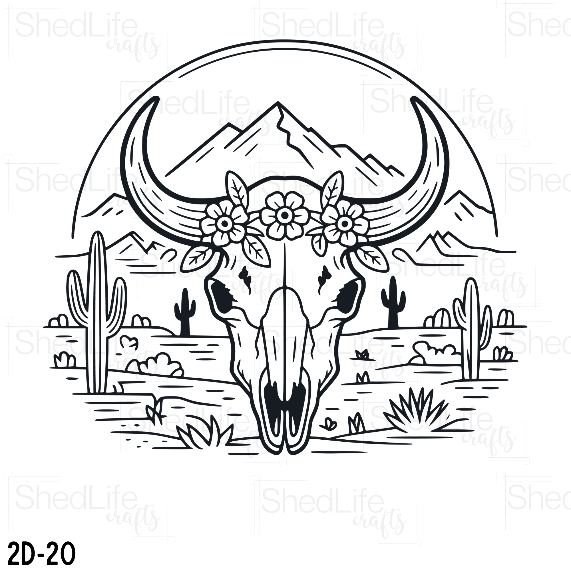 "Western Bull Skull" Apparel (2D-20)