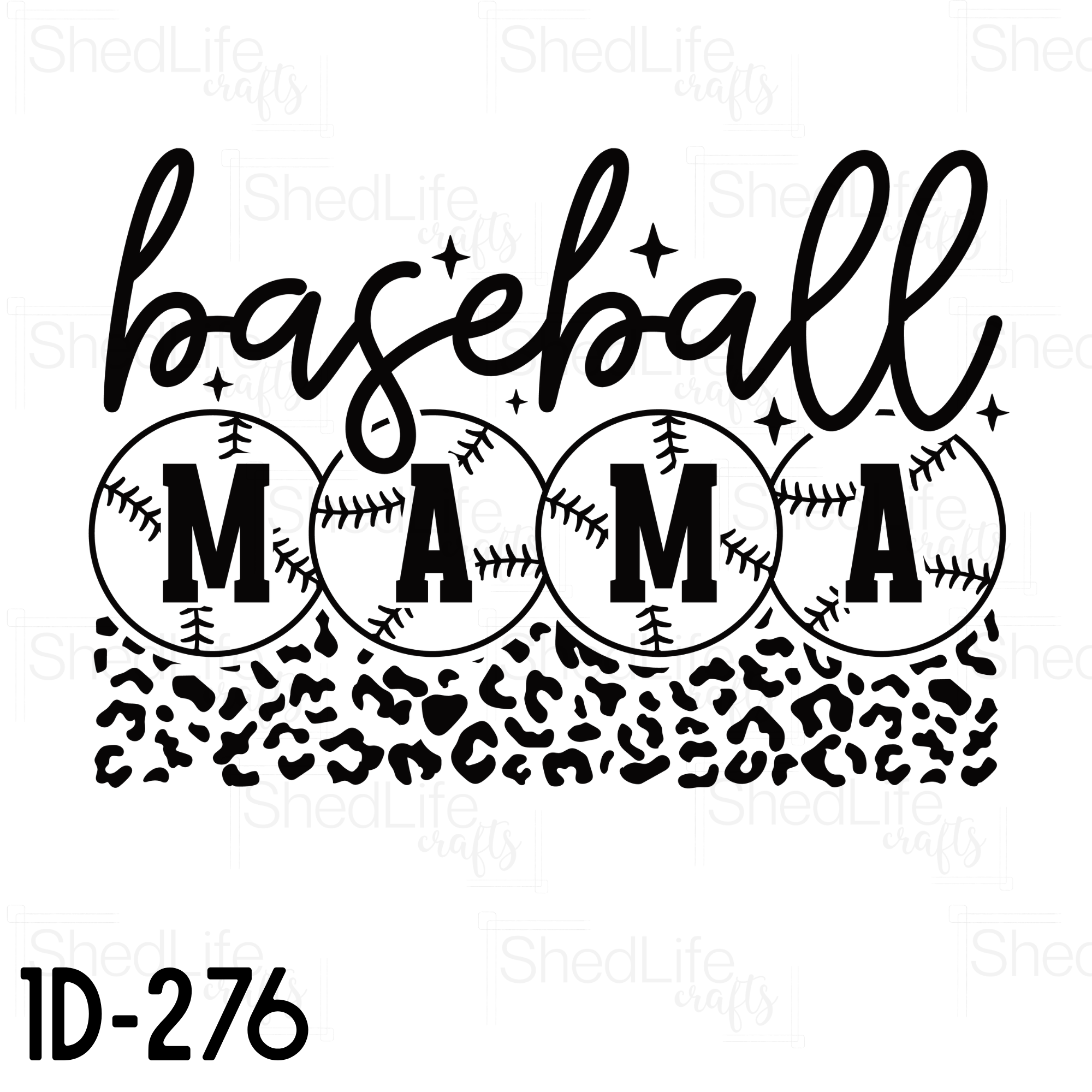 "Baseball Mom Cheetah" Apparel (1D-276)