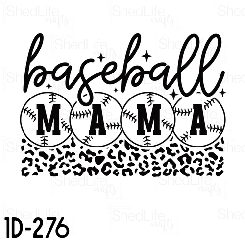 "Baseball Mom Cheetah" Apparel (1D-276)