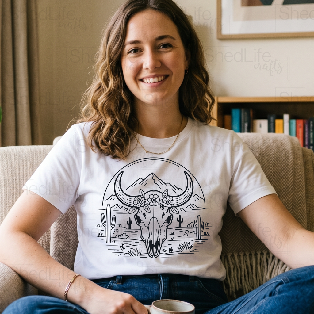 "Western Bull Skull" Apparel (2D-20)