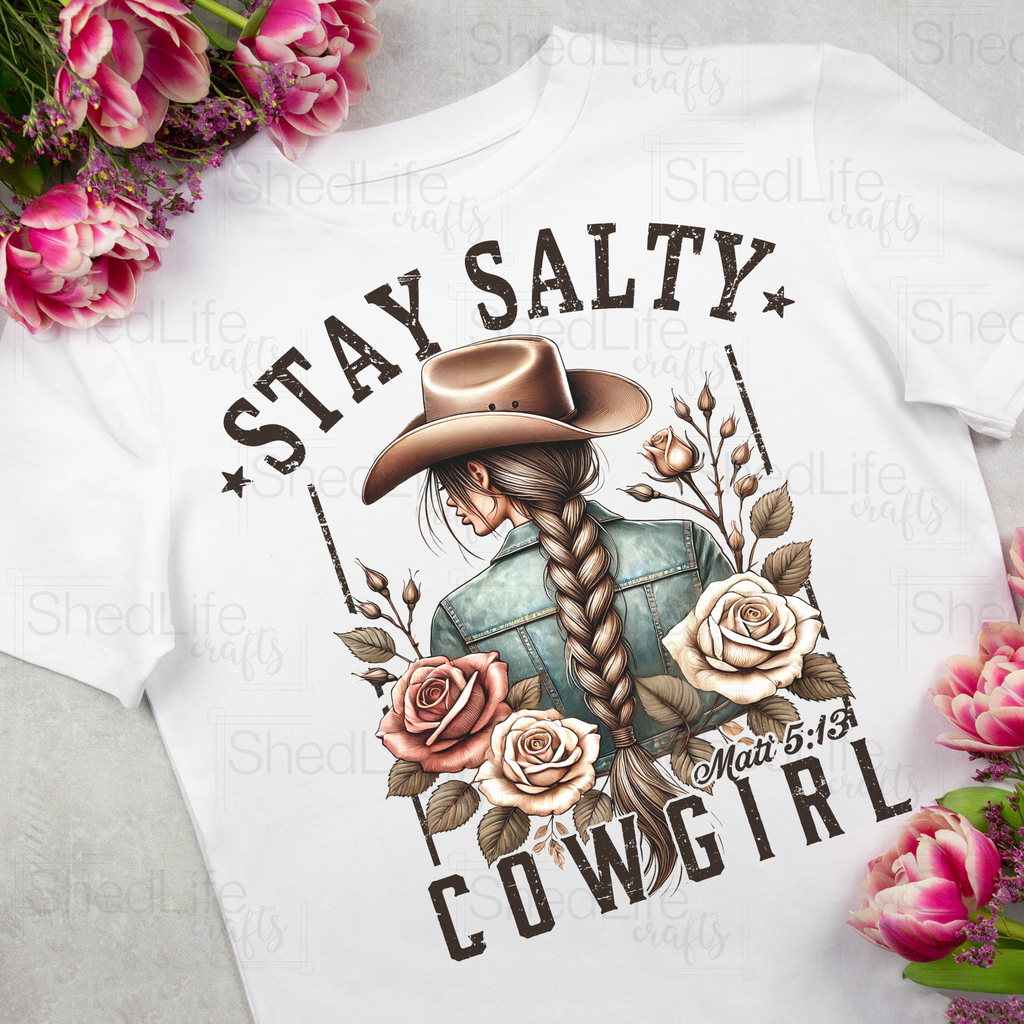 "Stay Salty Cowgirl" Apparel (2D-18)