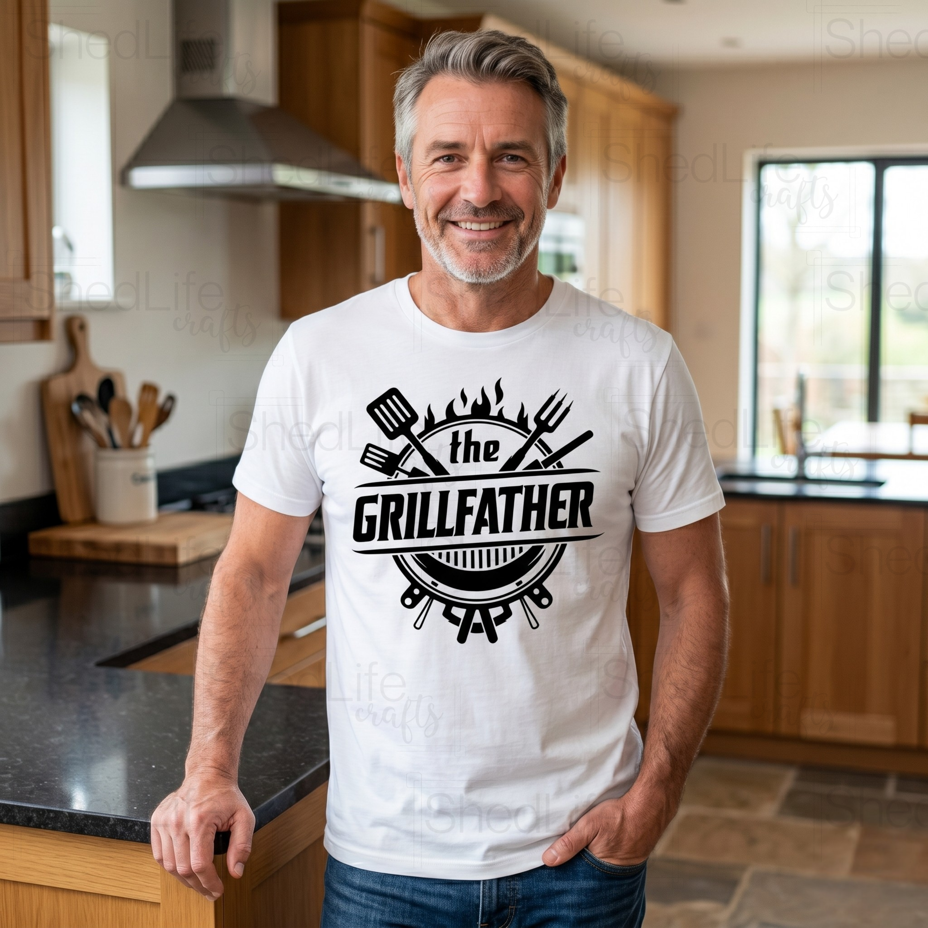 "The Grillfather" Apparel (4D-247)