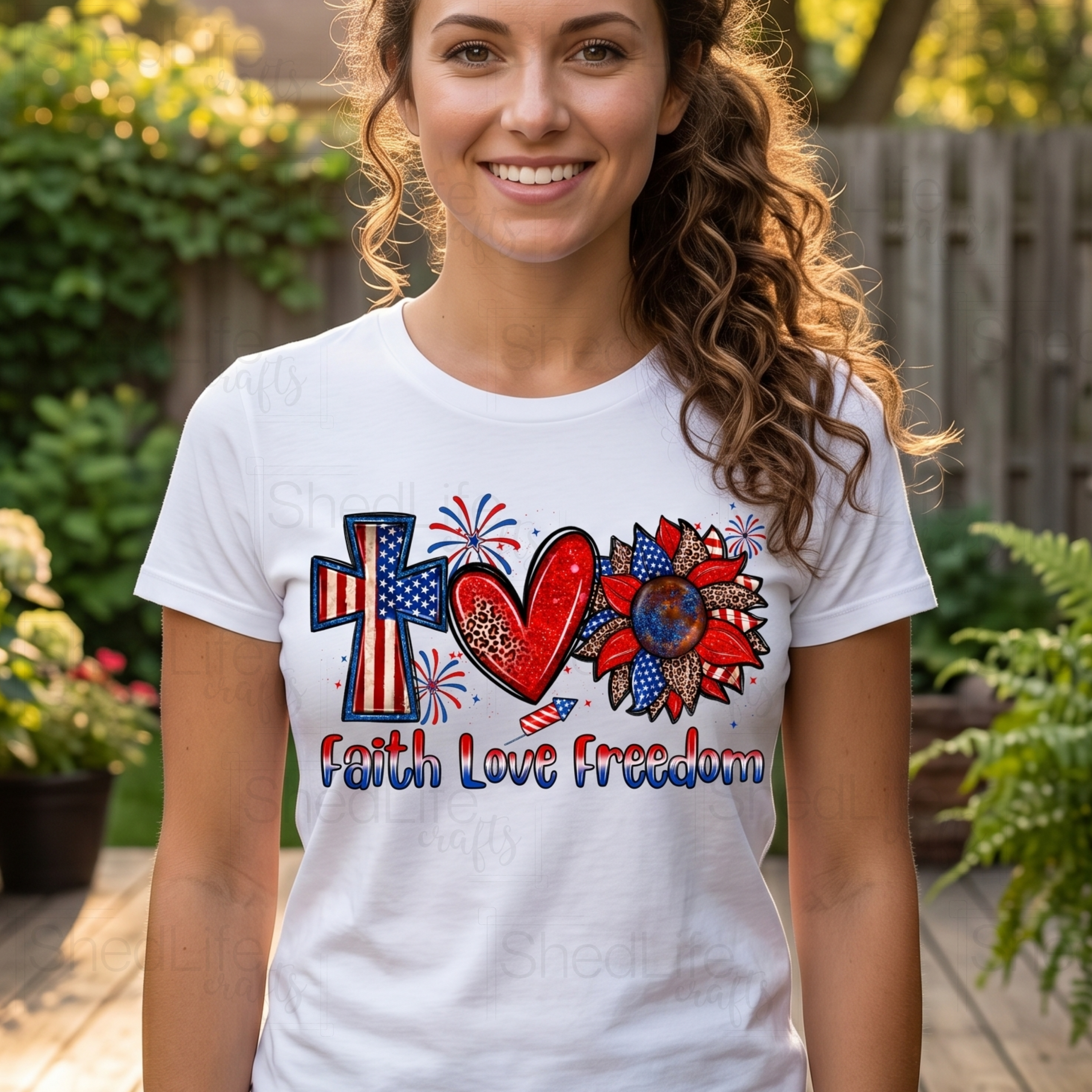 "Faith, Love, & Freedom" Apparel (4D-110)