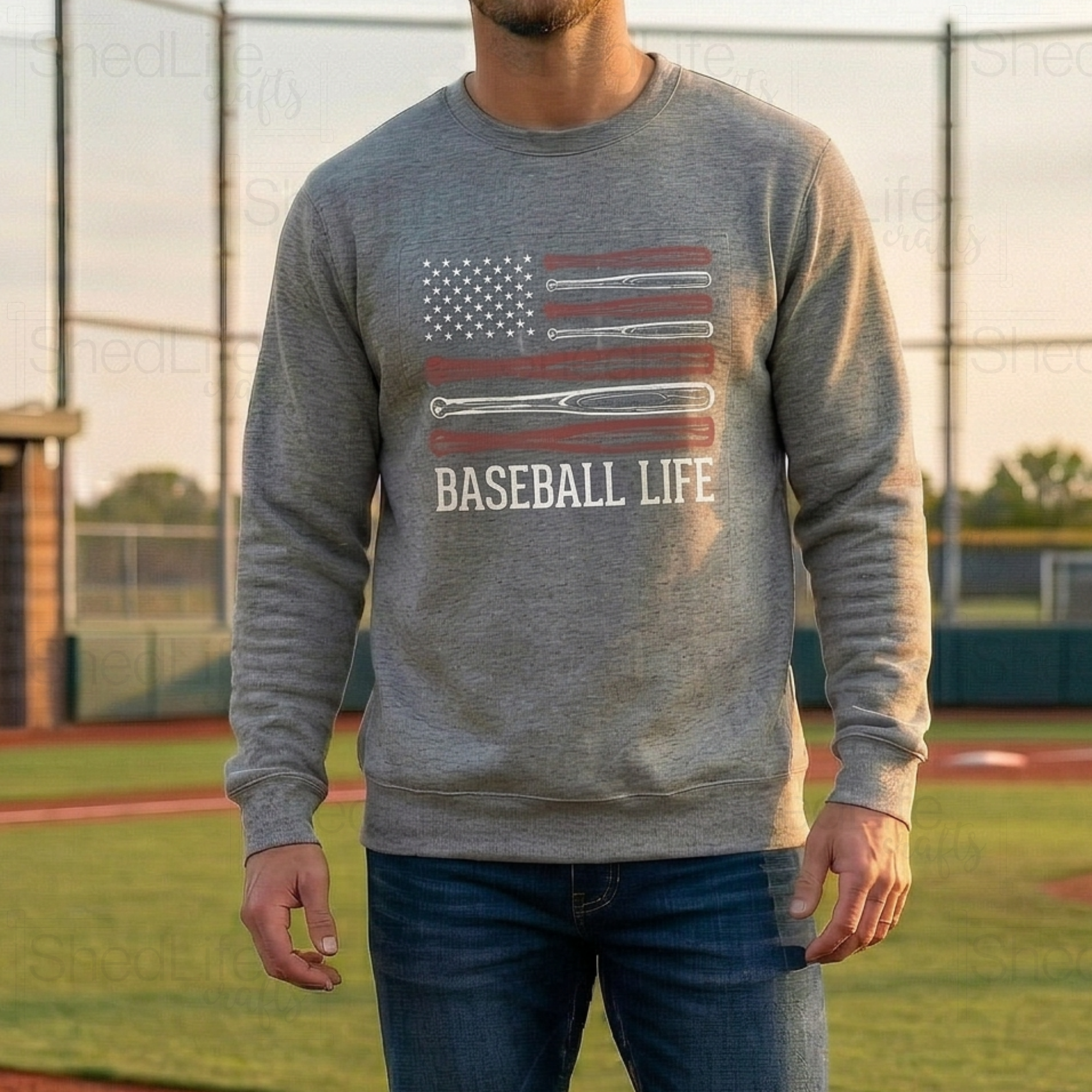 "Baseball Life Flag" Apparel (1D-672)