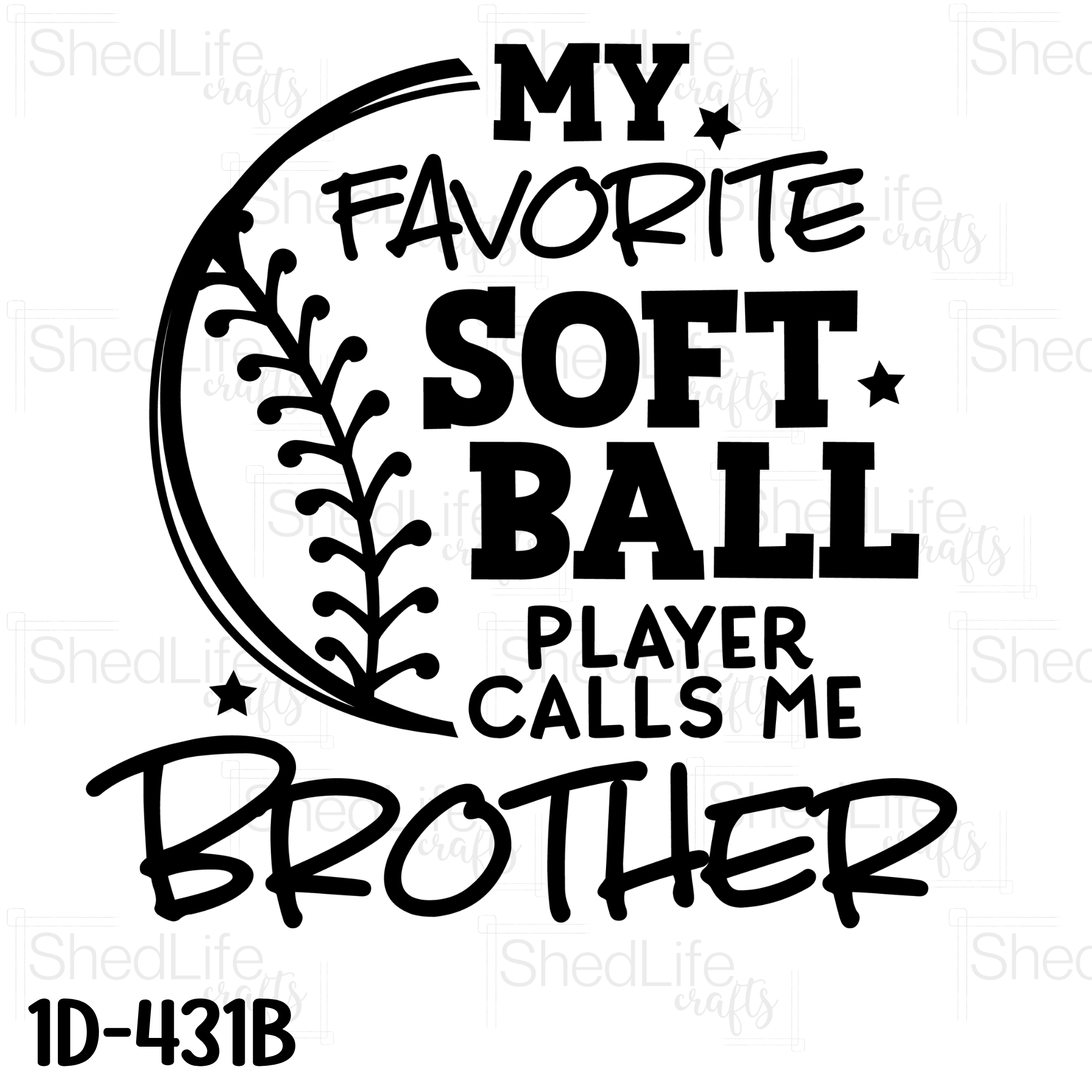 "Softball Sibling: Brother" Apparel (1D-431B)