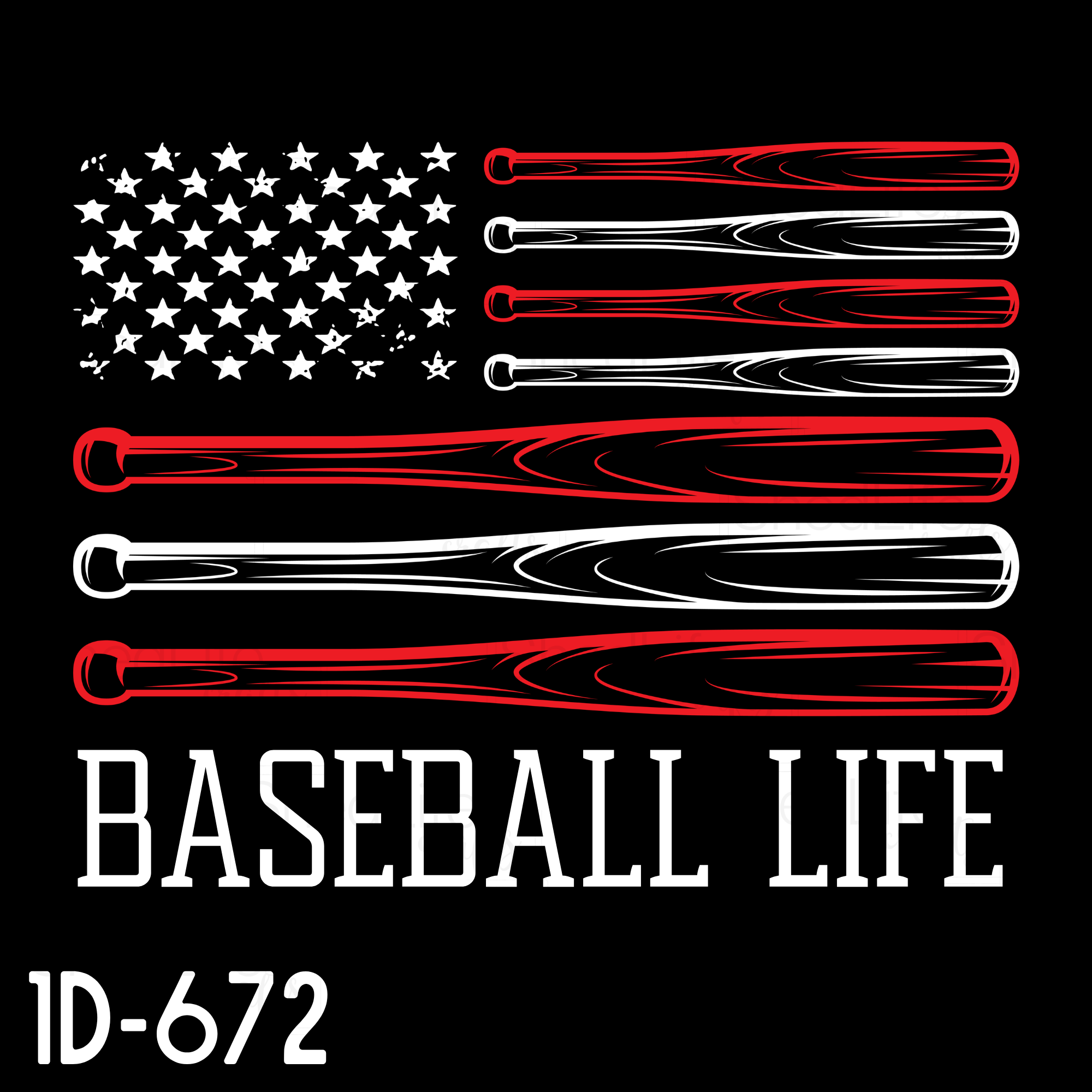 "Baseball Life Flag" Apparel (1D-672)
