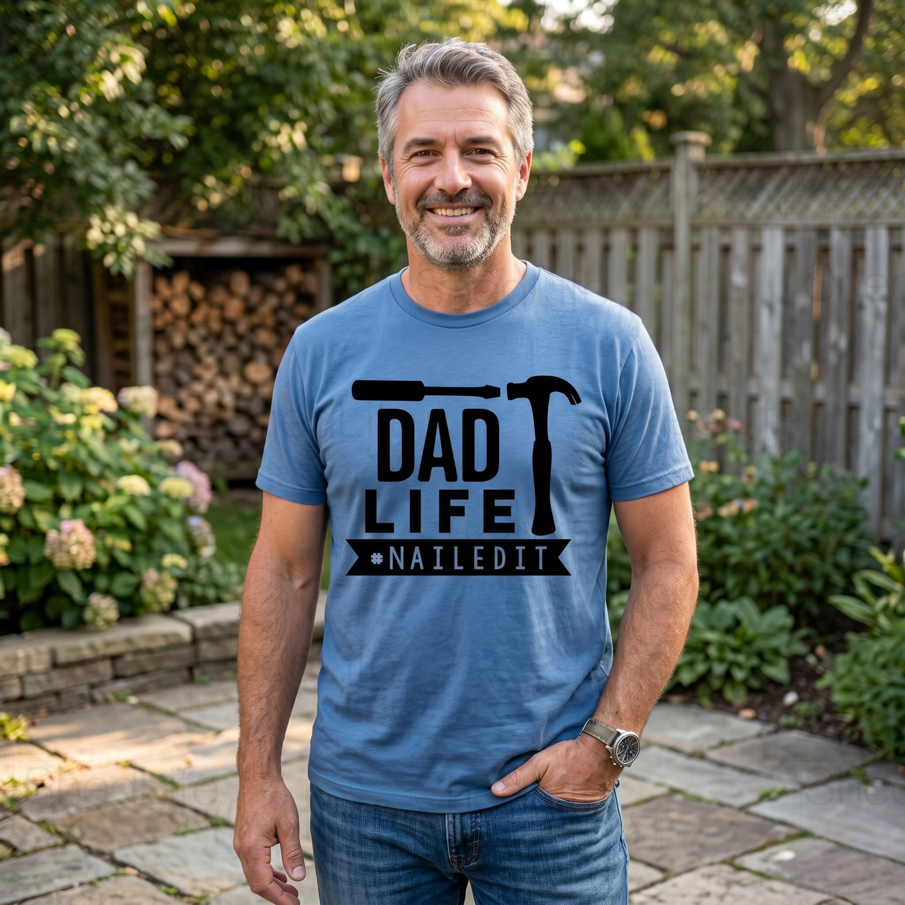 "Dad Life #NAILEDIT" Apparel (4D-230 DAD)