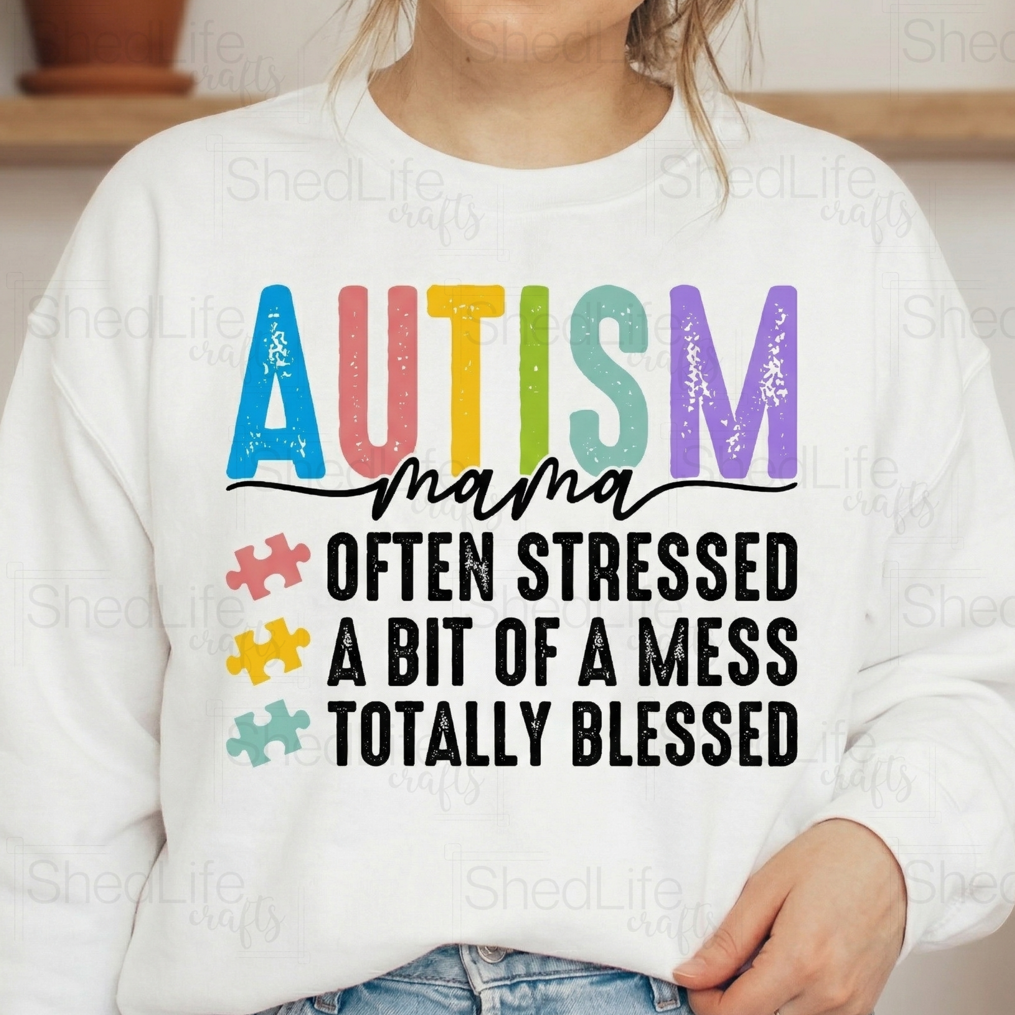 "Autism Mama" Apparel (1D-677)