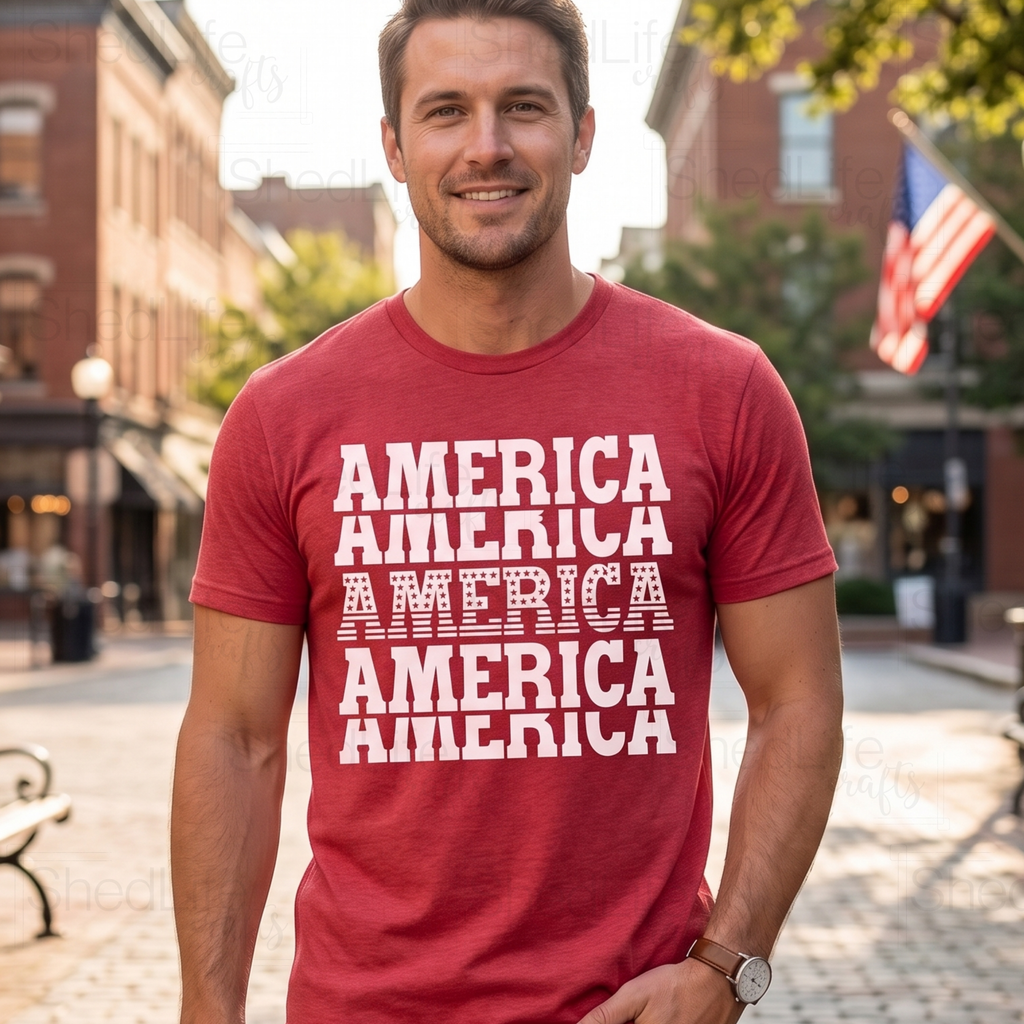 "Stacked America" Apparel (1D-216A-D)